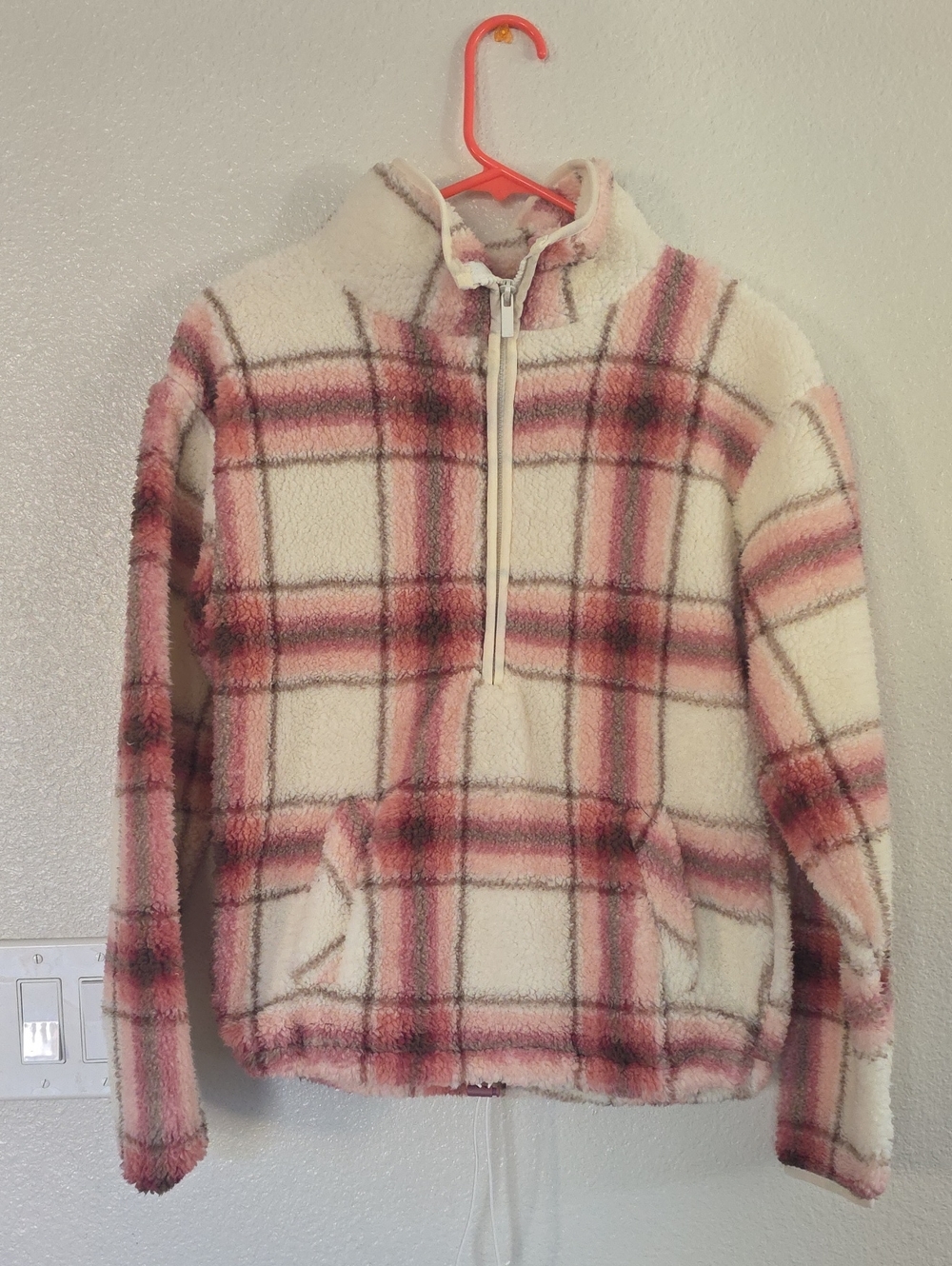 No Boundaries Pink & Cream Sherpa Pullover